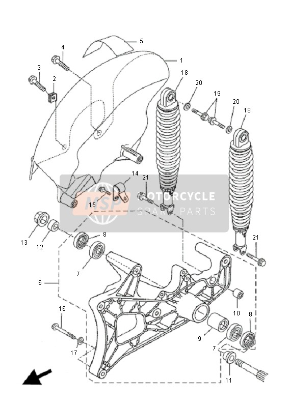 Yamaha VP125 X-CITY 2008 Rear Arm & Suspension for a 2008 Yamaha VP125 X-CITY